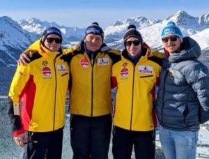 Malte Schwenzfeier, Paul Krenz, Kevin Korona und Eric Franke (v.l.) vom Bobteam Walther